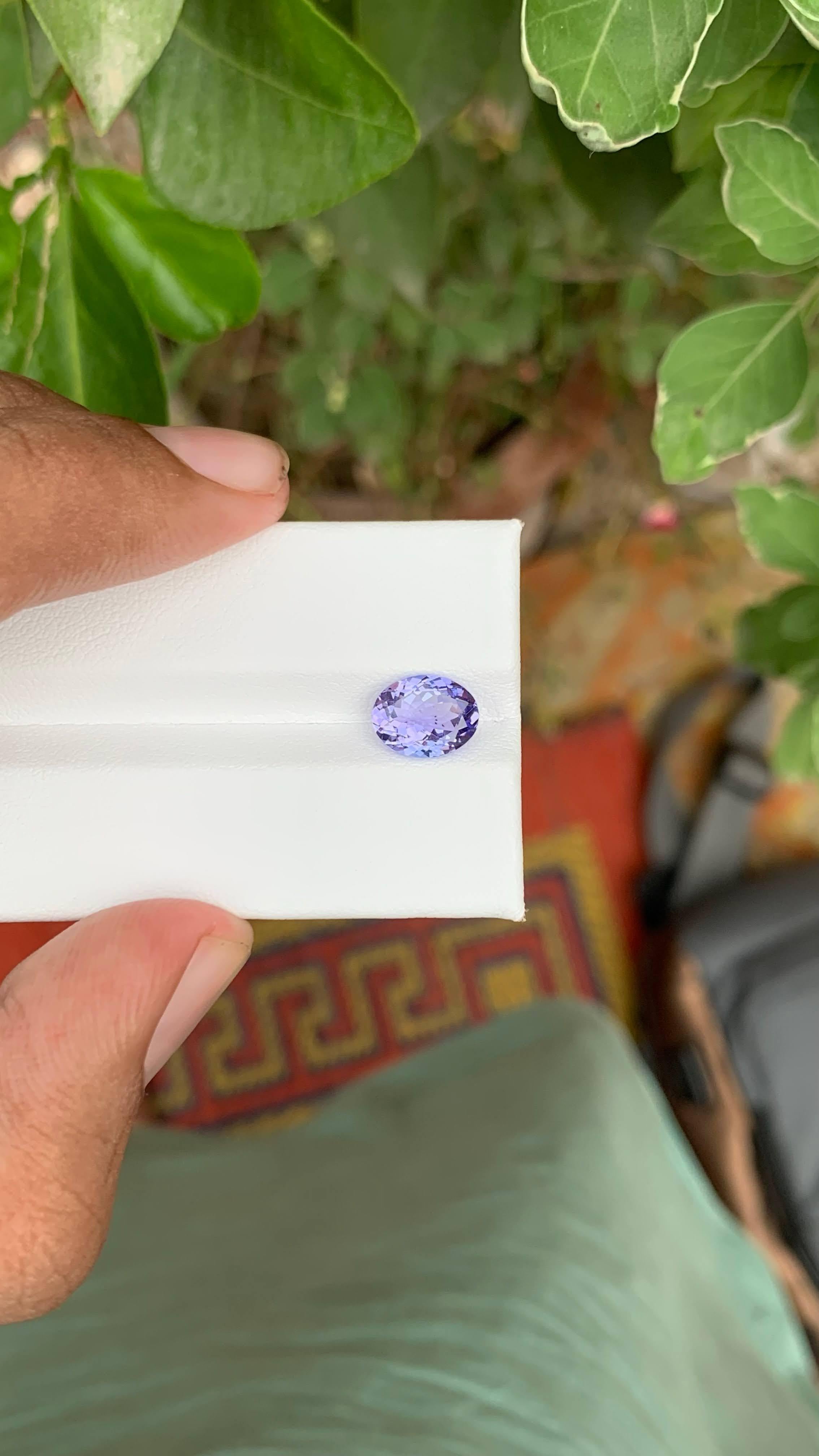 2.10 Carat Natural Loose Blue Tanzanite Stone Oval Cut Tanzanian Gemstone For Sale 1