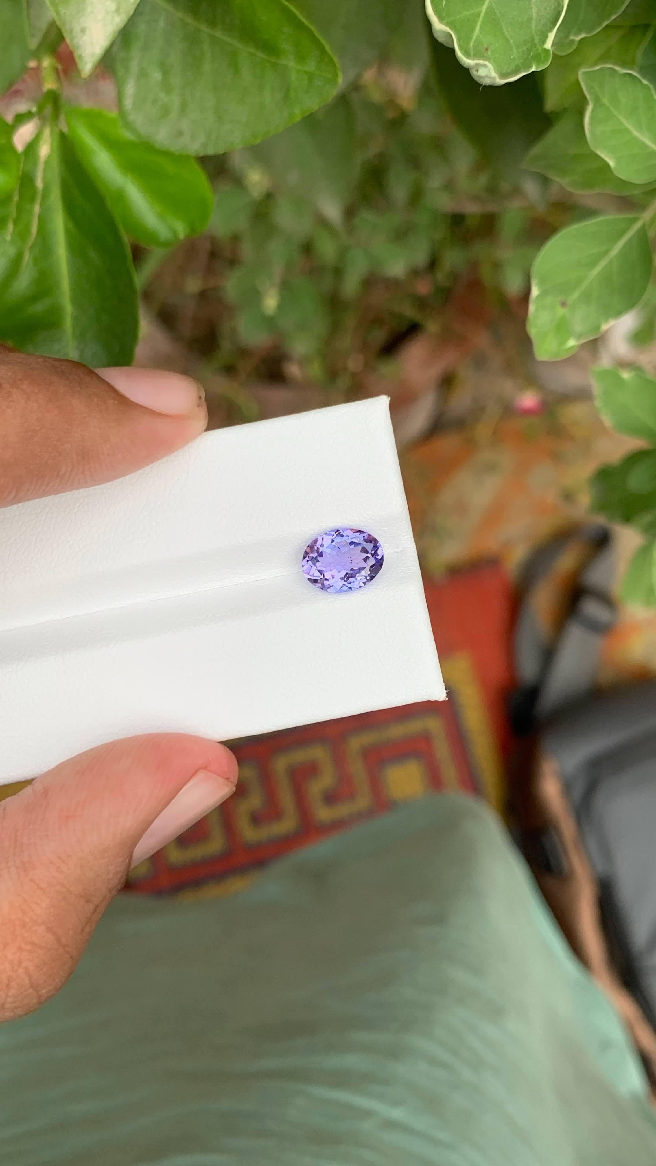 2.10 Carat Natural Loose Blue Tanzanite Stone Oval Cut Tanzanian Gemstone For Sale 2