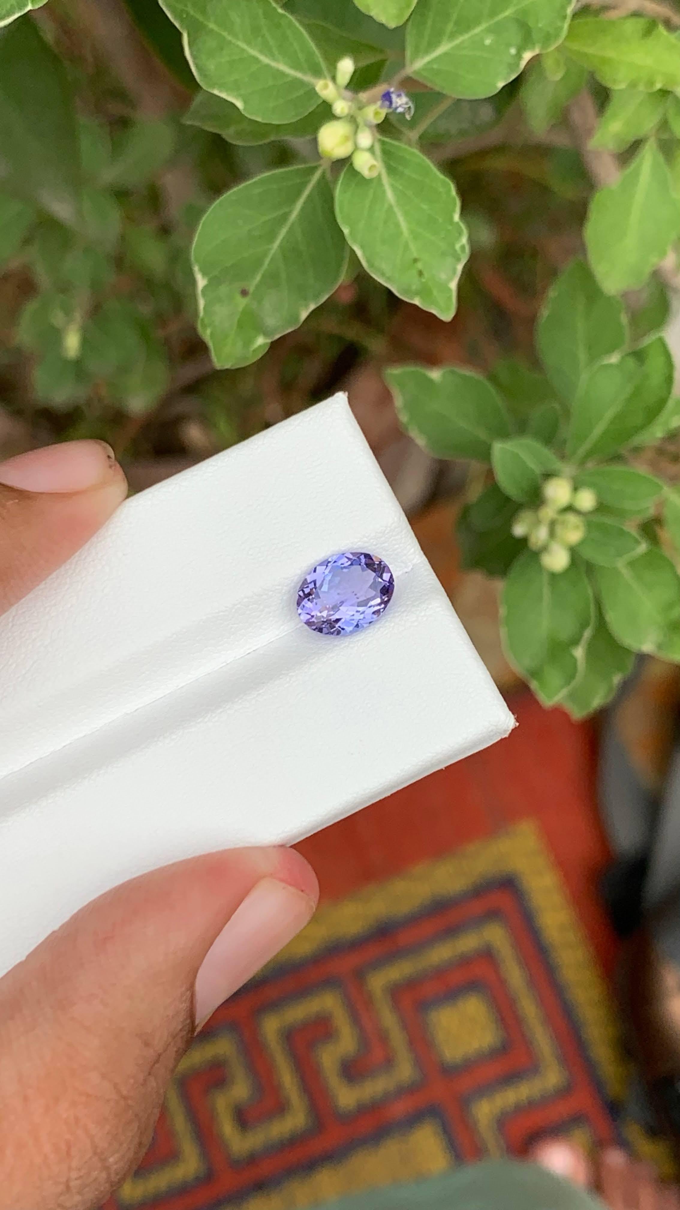 2.10 Carat Natural Loose Blue Tanzanite Stone Oval Cut Tanzanian Gemstone For Sale 4