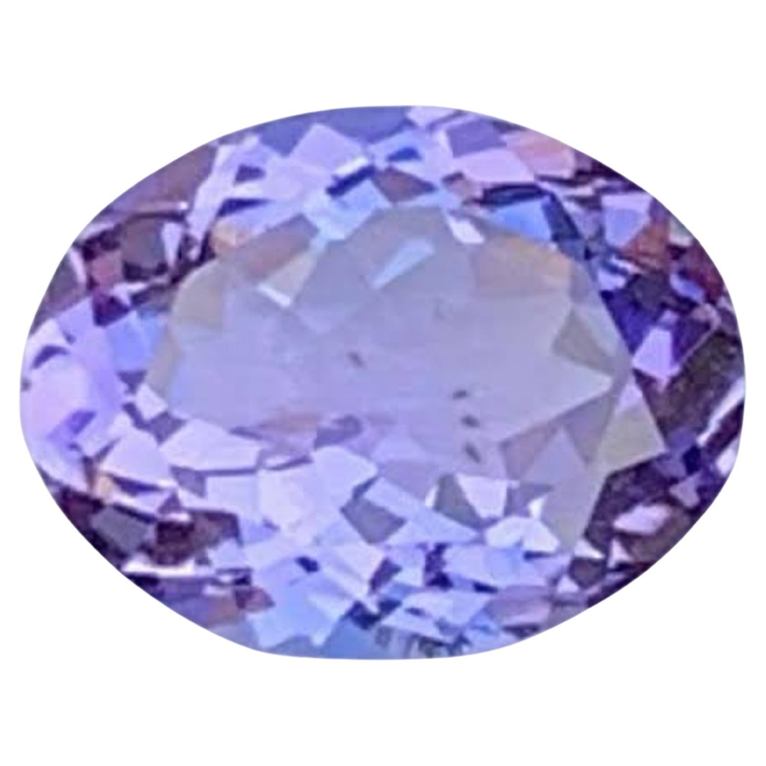 2.10 Carat Natural Loose Blue Tanzanite Stone Oval Cut Tanzanian Gemstone For Sale