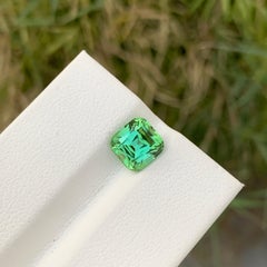 2.10 Carat Natural Loose Bright Green Tourmaline Cushion Shape Gem For Ring