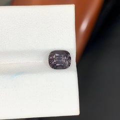 2.10 Carat Natural Loose Deep Gray Spinel Stone Cushion Cut Burmese Gemstone