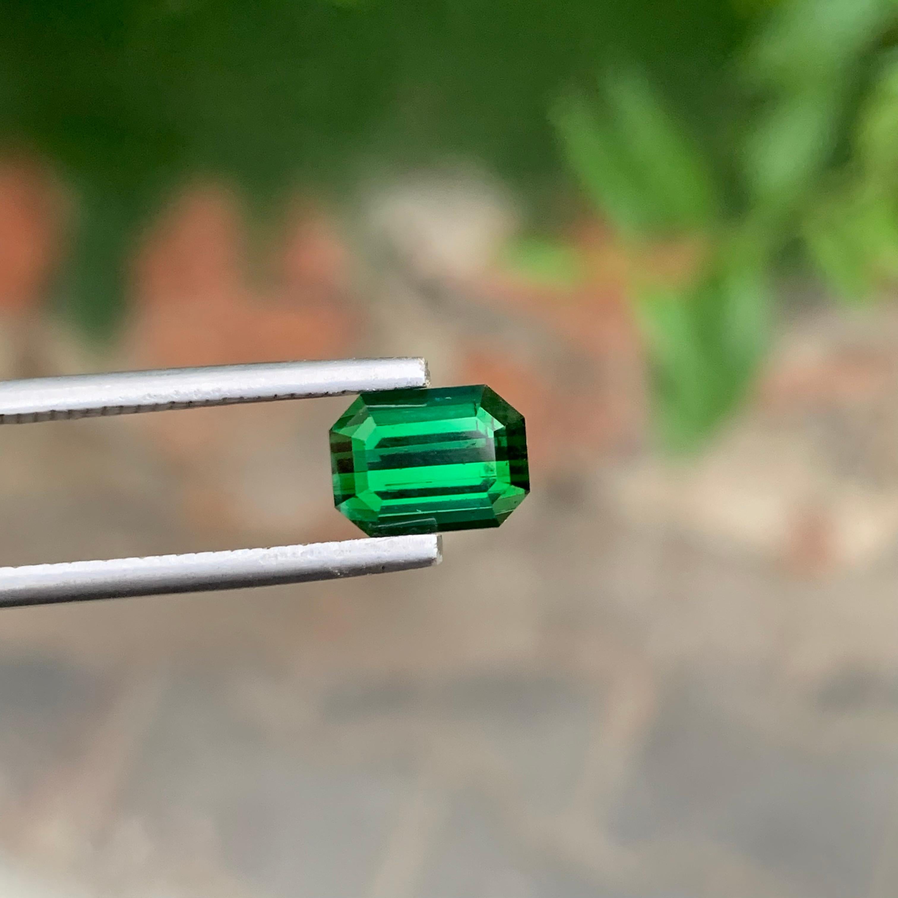2.10 Carat Natural Loose Green Tourmaline Octagon Shape Gem en vente 4