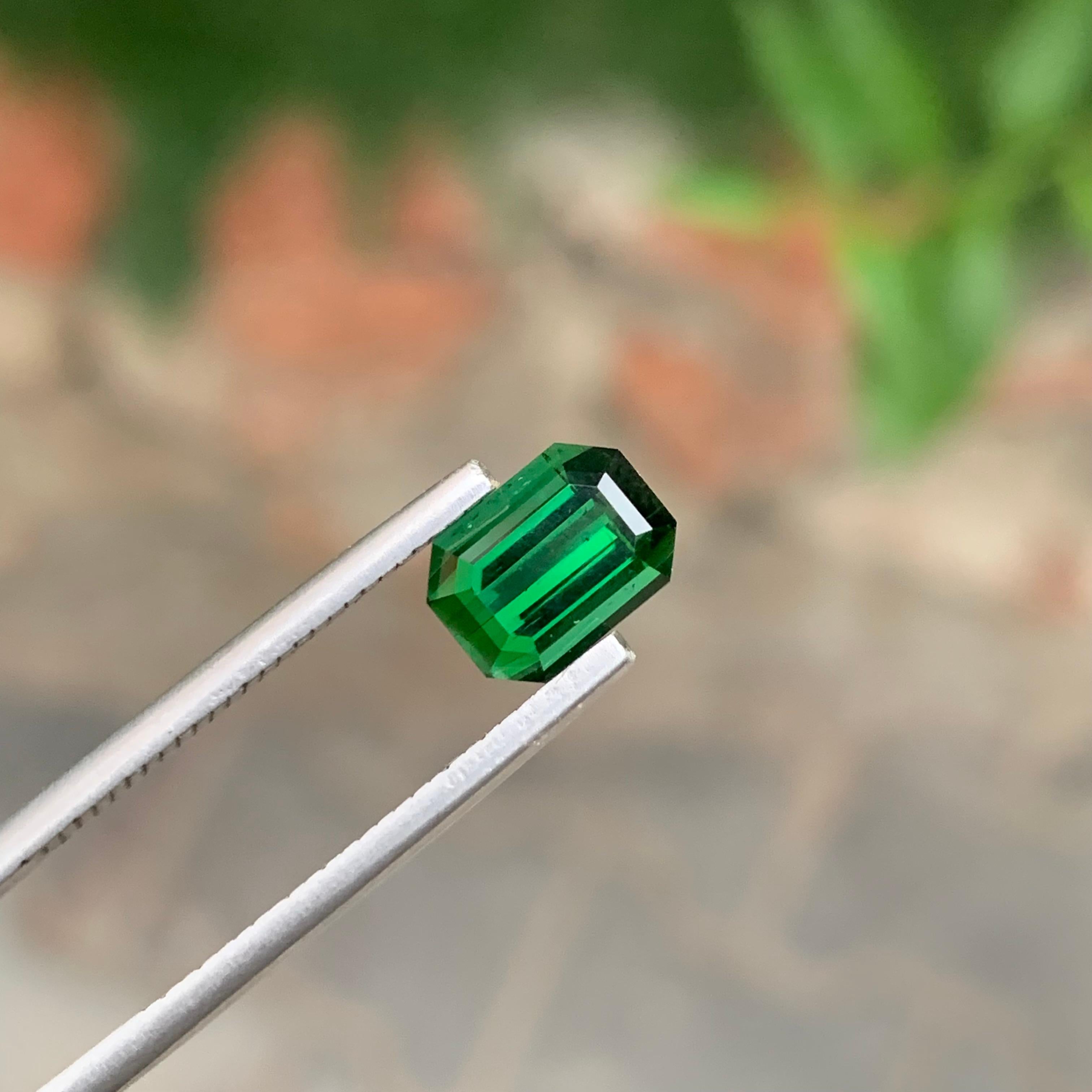 2.10 Carat Natural Loose Green Tourmaline Octagon Shape Gem en vente 1
