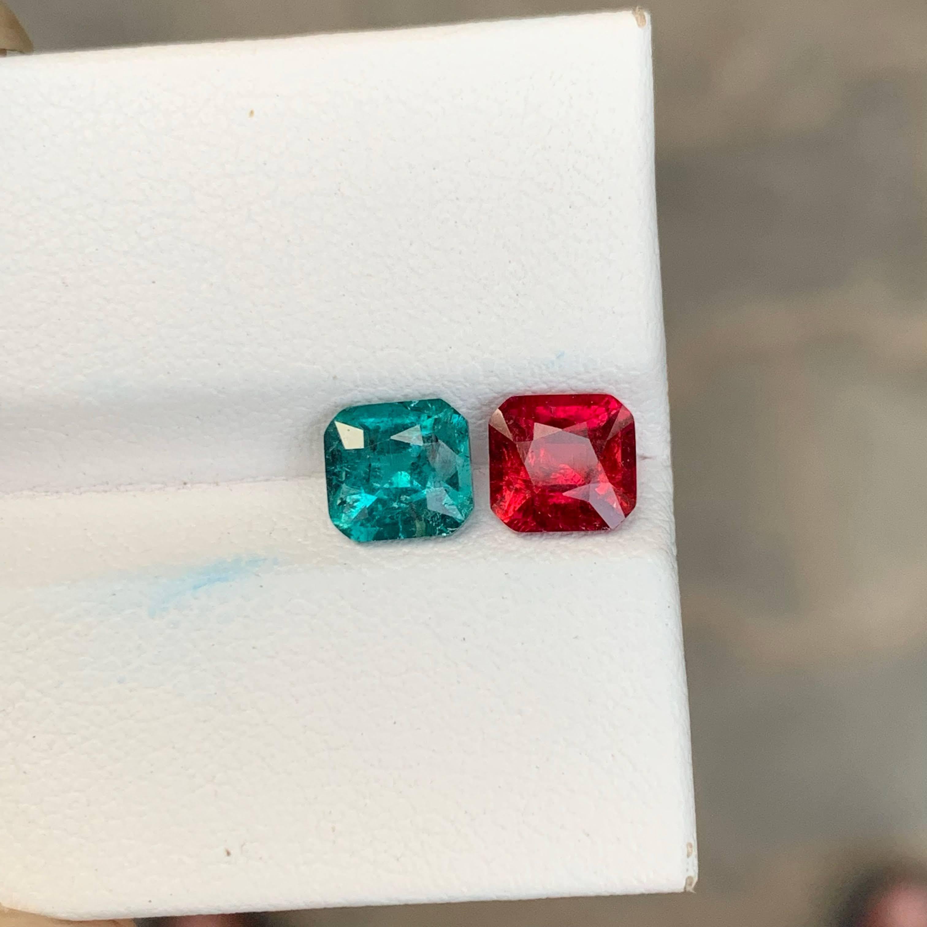 2.10 Carat Natural Loose Fine Quality Reverse Tourmaline Pair Afghan Gemstone in vendita 5