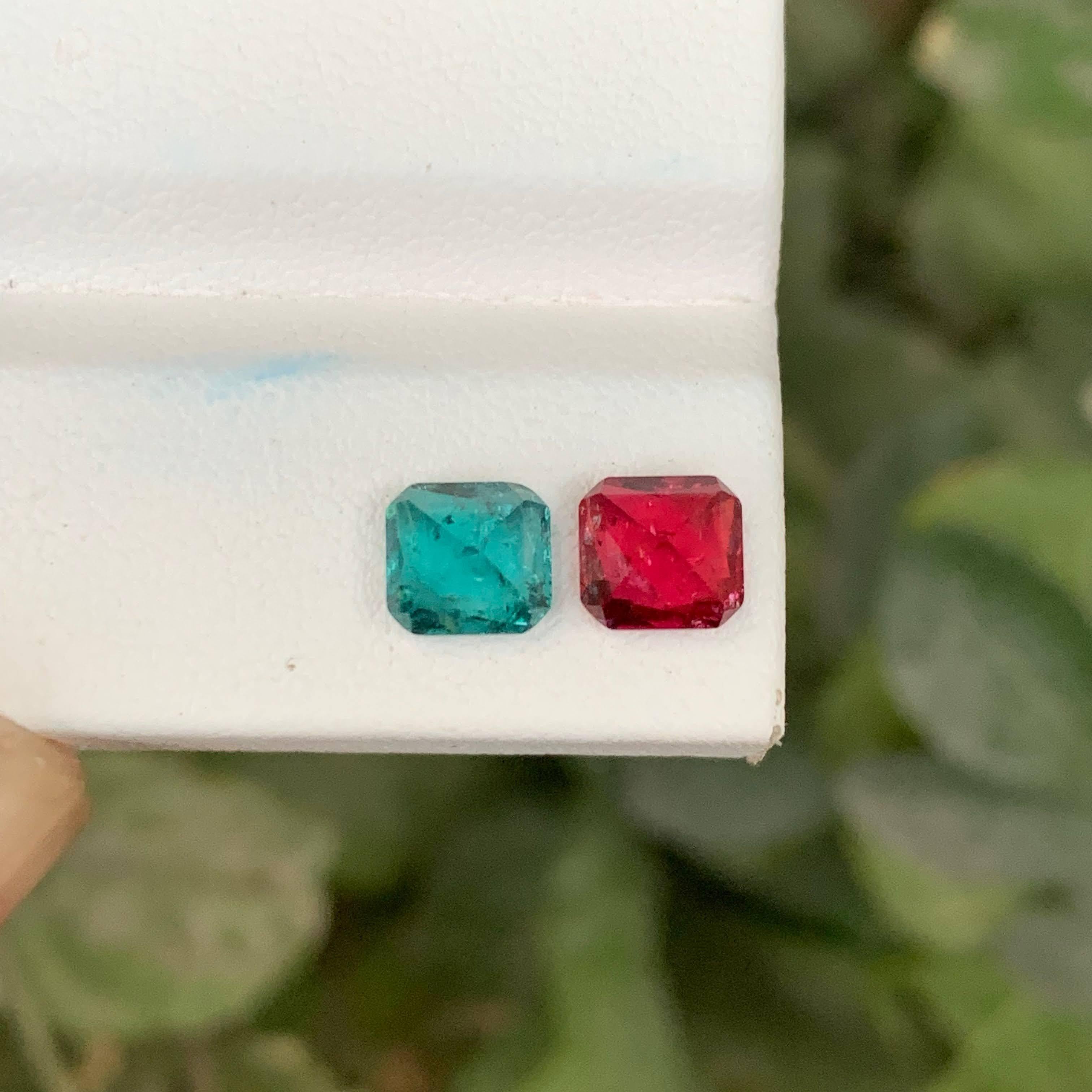 Moderno 2.10 Carat Natural Loose Fine Quality Reverse Tourmaline Pair Afghan Gemstone in vendita