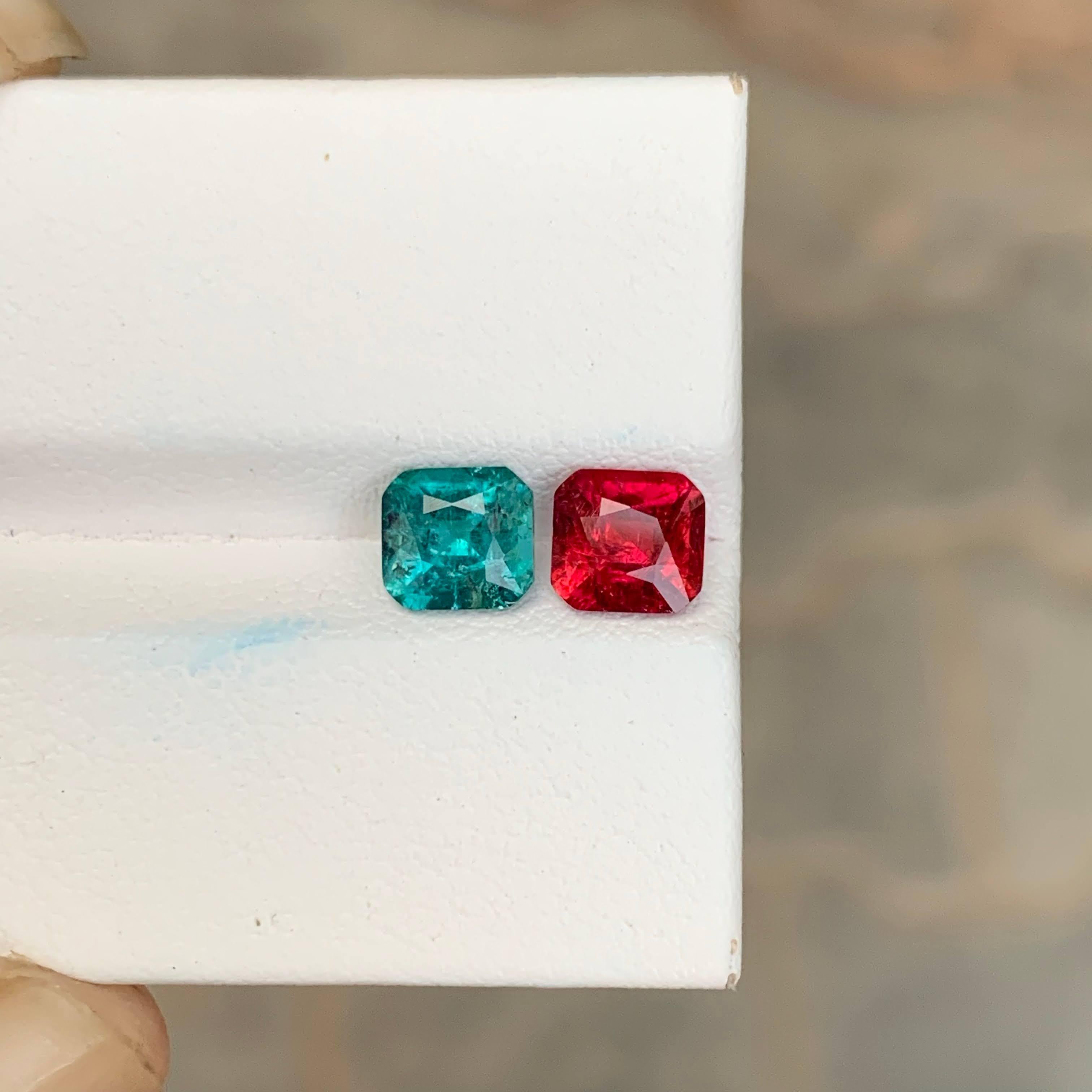 2.10 Carat Natural Loose Fine Quality Reverse Tourmaline Pair Afghan Gemstone In condizioni Nuovo in vendita a Bangkok, TH