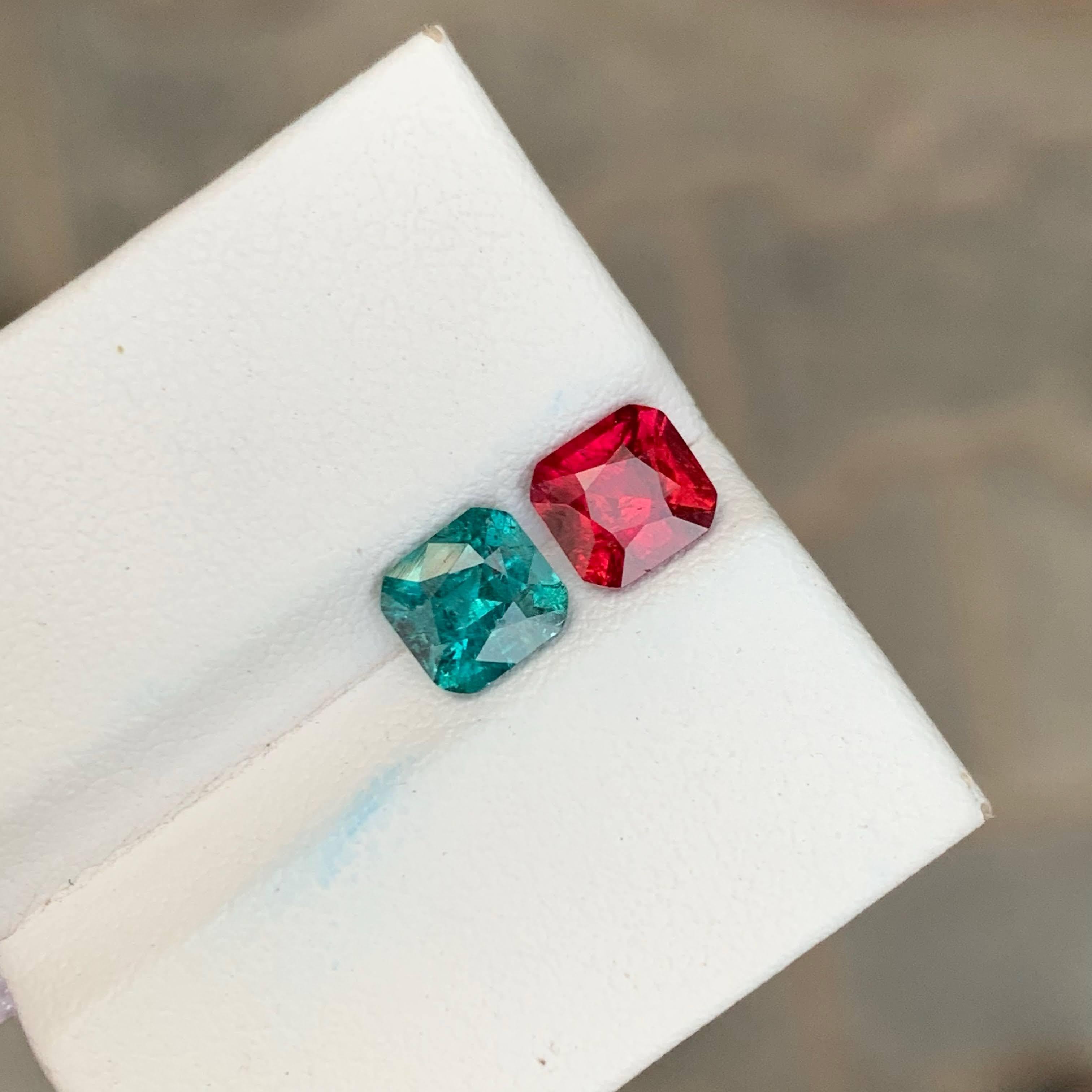 2.10 Carat Natural Loose Fine Quality Reverse Tourmaline Pair Afghan Gemstone in vendita 1