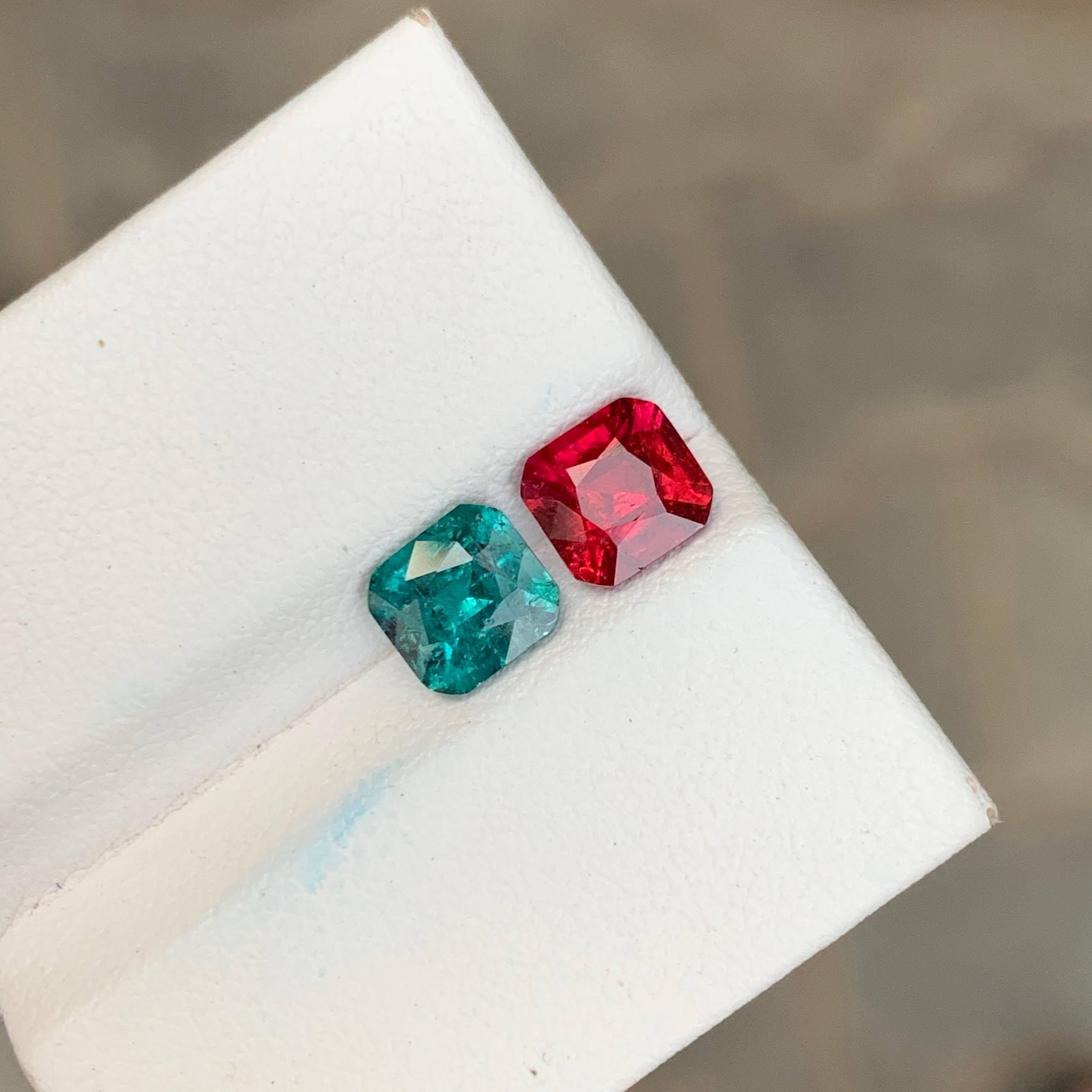 2.10 Carat Natural Loose Fine Quality Reverse Tourmaline Pair Afghan Gemstone in vendita 2