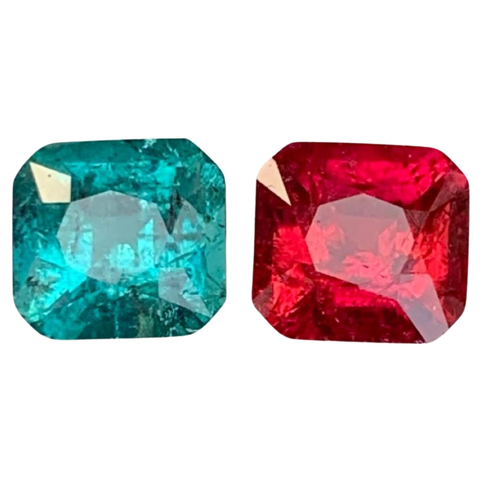 2.10 Carat Natural Loose Fine Quality Reverse Tourmaline Pair Afghan Gemstone