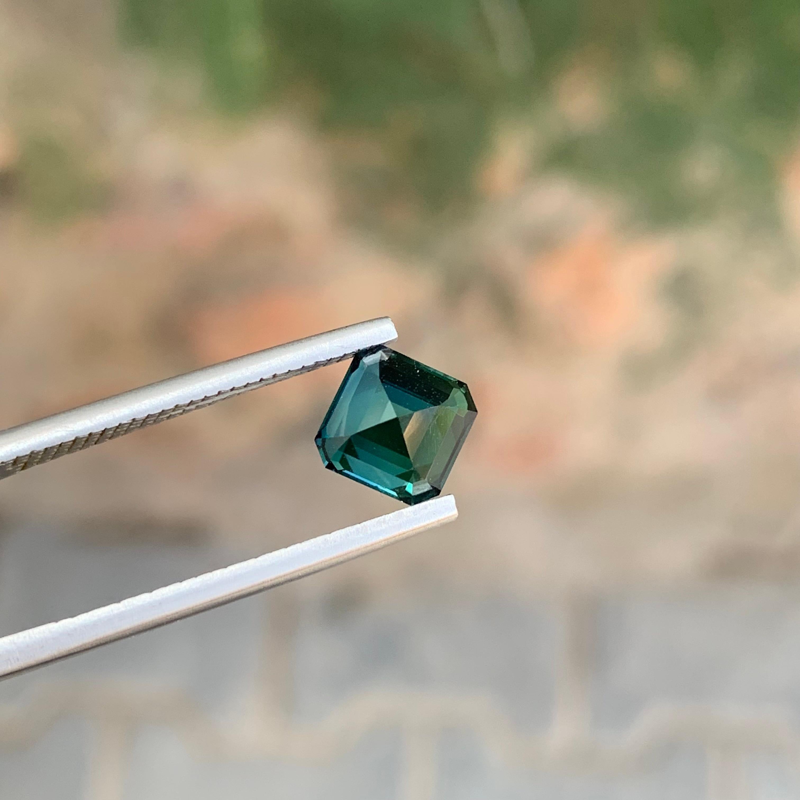 2.10 Carat Natural Loose Green Blue Tourmaline Square Shape Gemstone For Sale 6