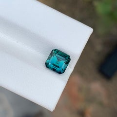 2.10 Carat Natural Loose Green Blue Tourmaline Square Shape Gemstone