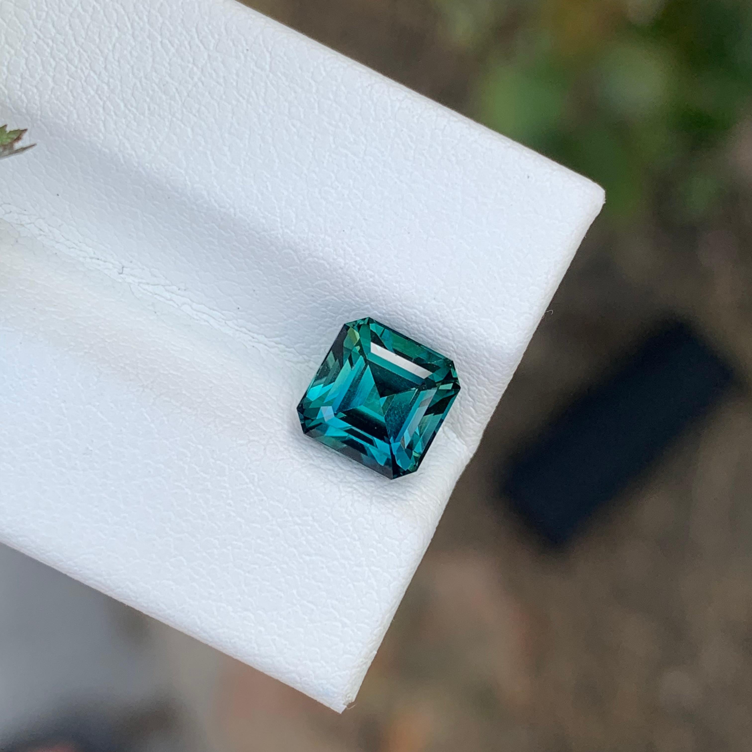 2.10 Carat Natural Loose Green Blue Tourmaline Square Shape Gemstone For Sale 1