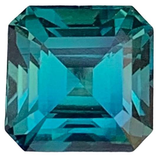 Gema cuadrada de turmalina verde azul suelta natural de 2,10 quilates