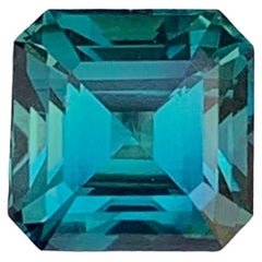 2.10 Carat Natural Loose Green Blue Tourmaline Square Shape Gemstone