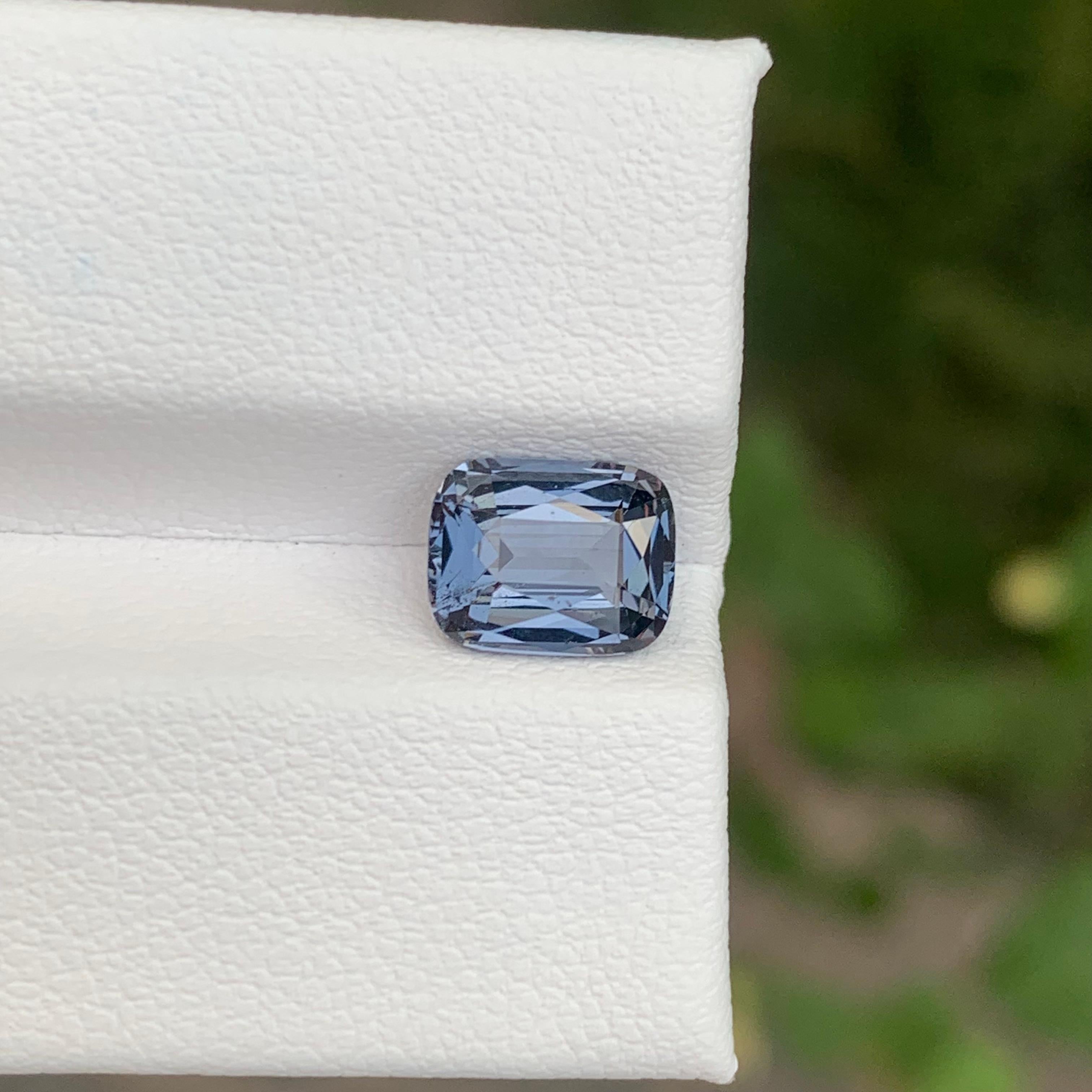 Arts and Crafts 2.10 Carat Natural Loose Grey Spinel Cushion Shape Gemstone For Sale