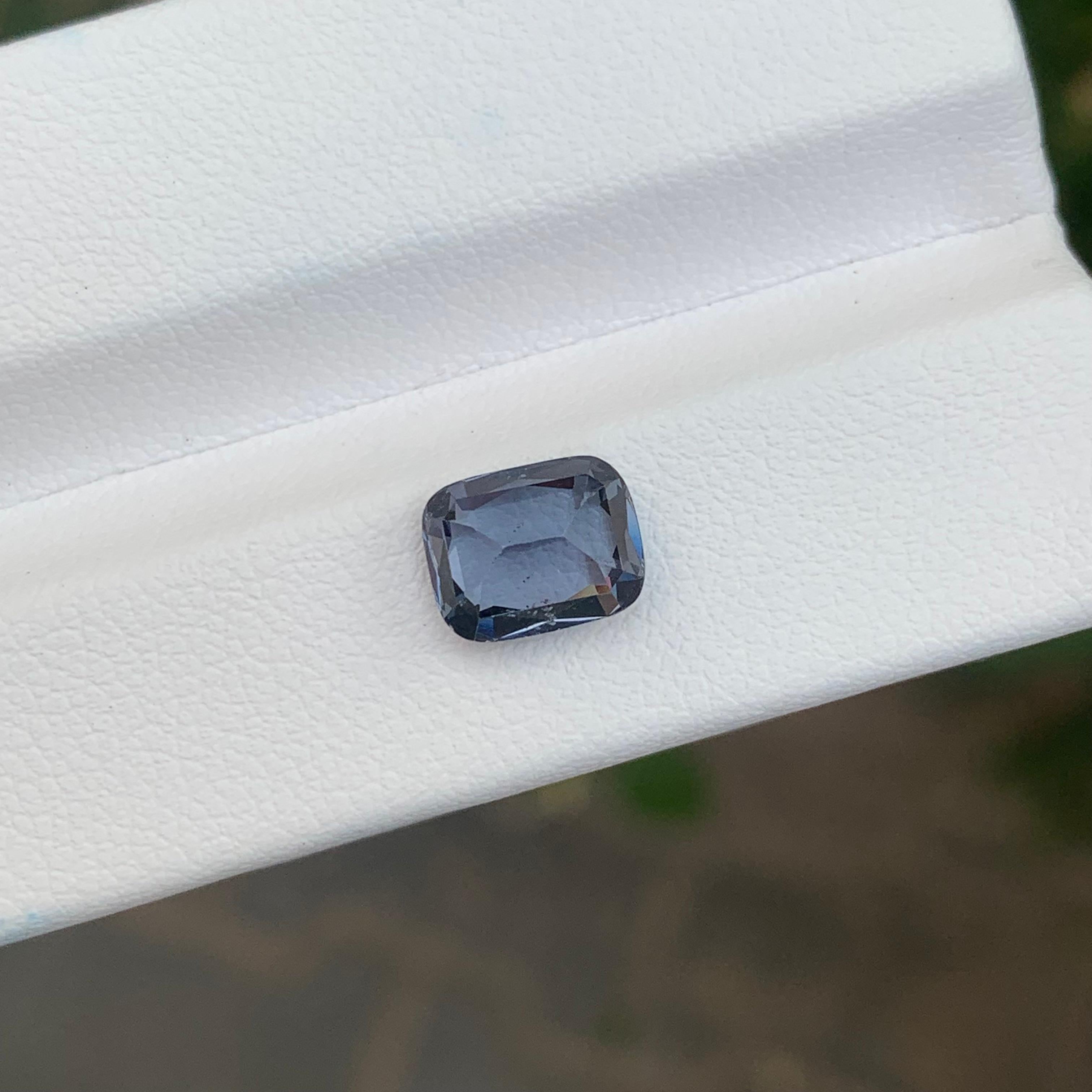 Women's or Men's 2.10 Carat Natural Loose Grey Spinel Cushion Shape Gemstone For Sale