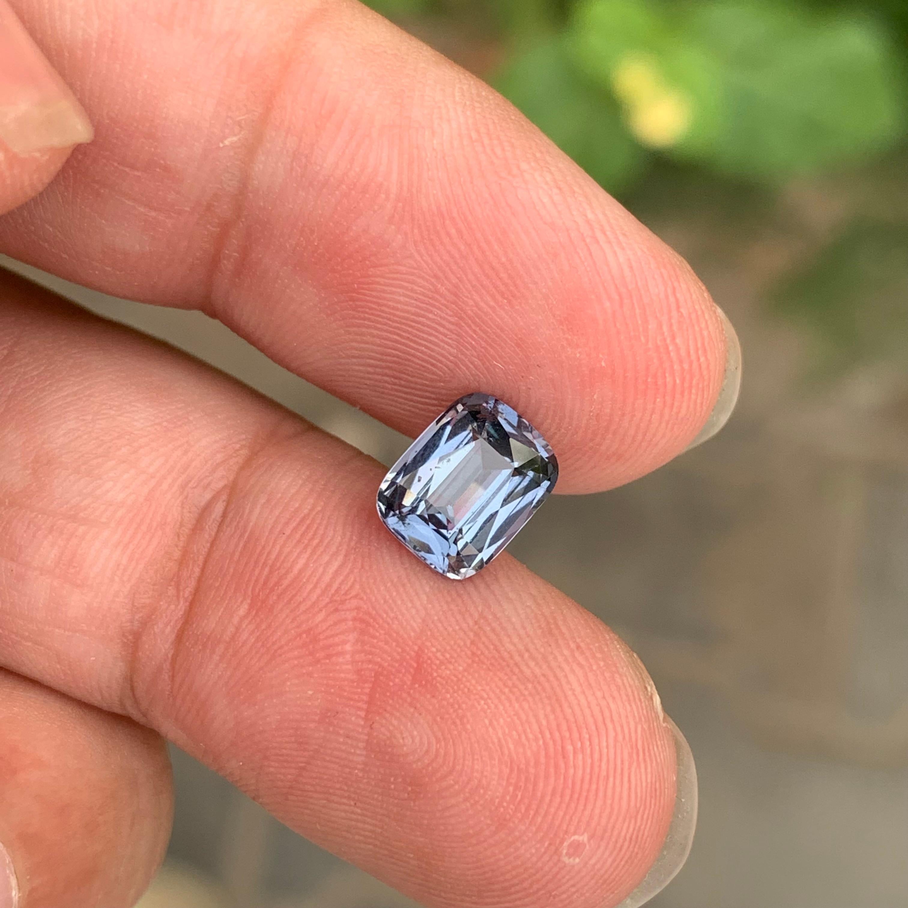 2.10 Carat Natural Loose Grey Spinel Cushion Shape Gemstone For Sale 2