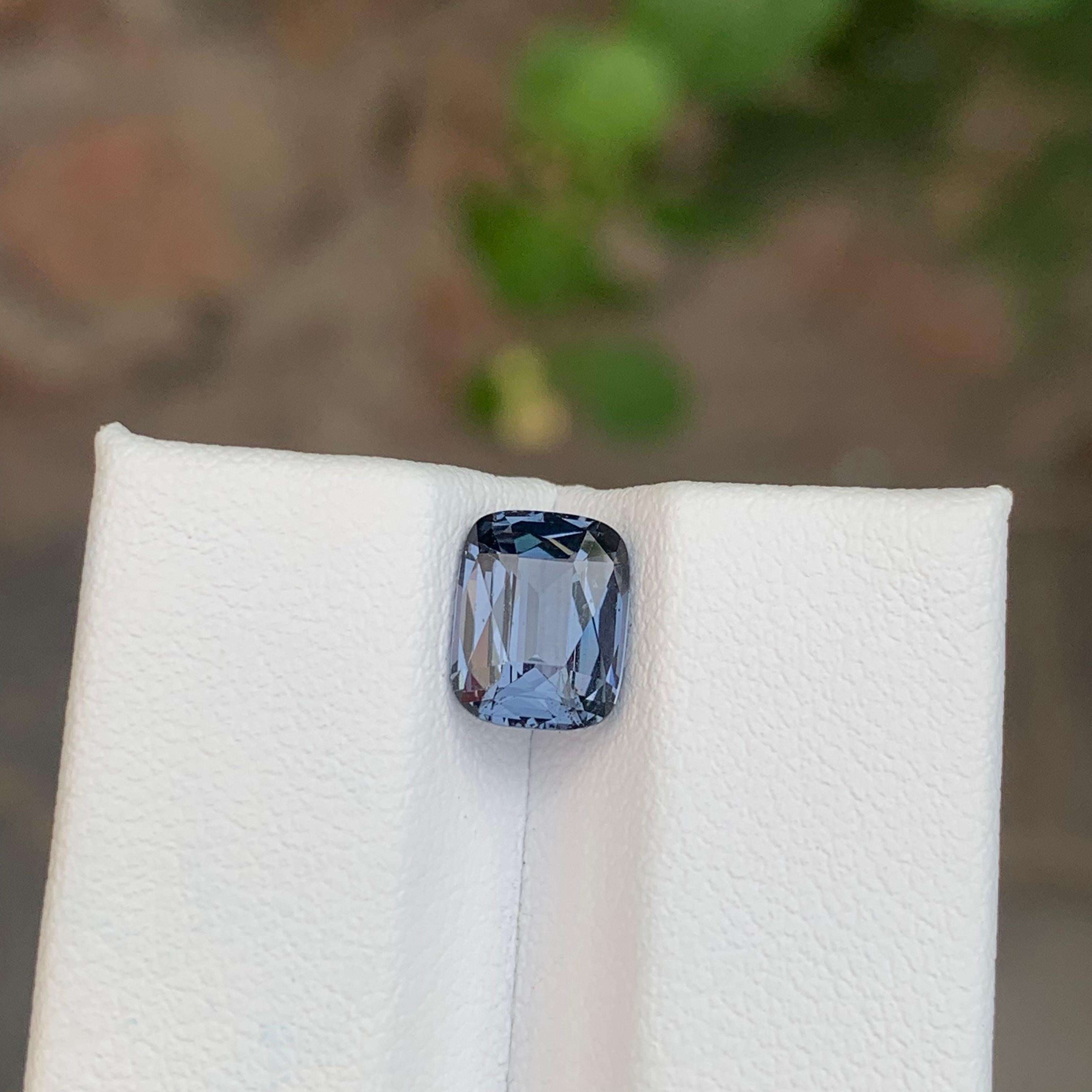 2.10 Carat Natural Loose Grey Spinel Cushion Shape Gemstone For Sale 3