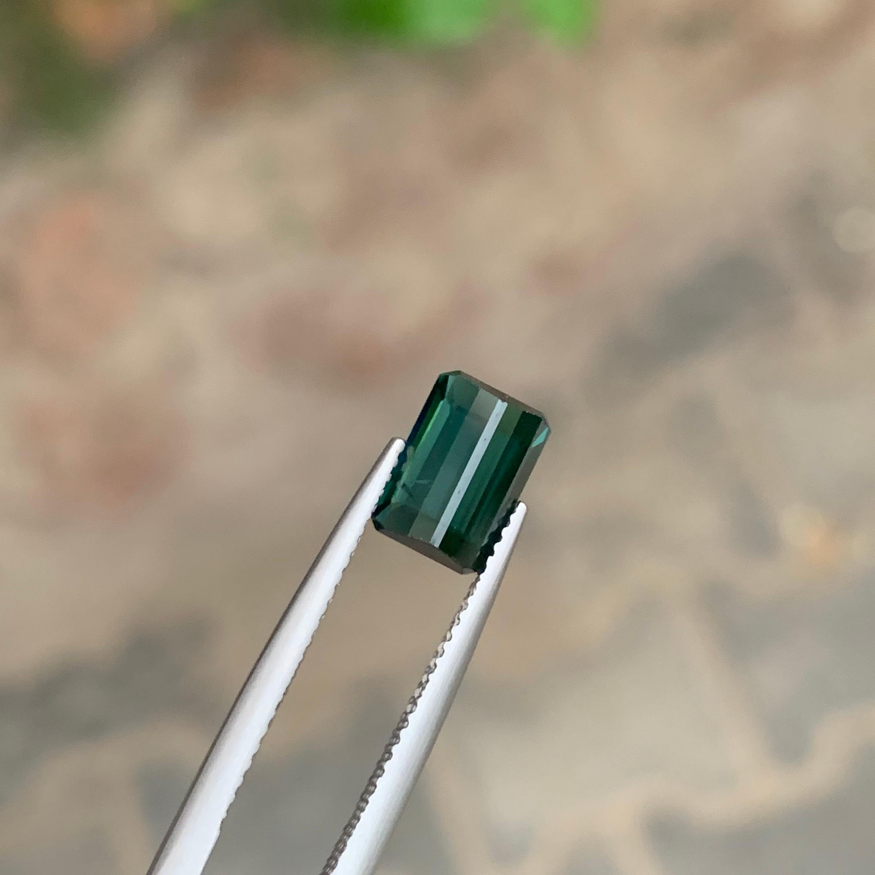 2.10 Carat Natural Loose Indicolite Tourmaline Emerald Shape Gemstone For Sale 4