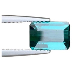 2.10 Carat Natural Loose Indicolite Tourmaline Emerald Shape Gemstone