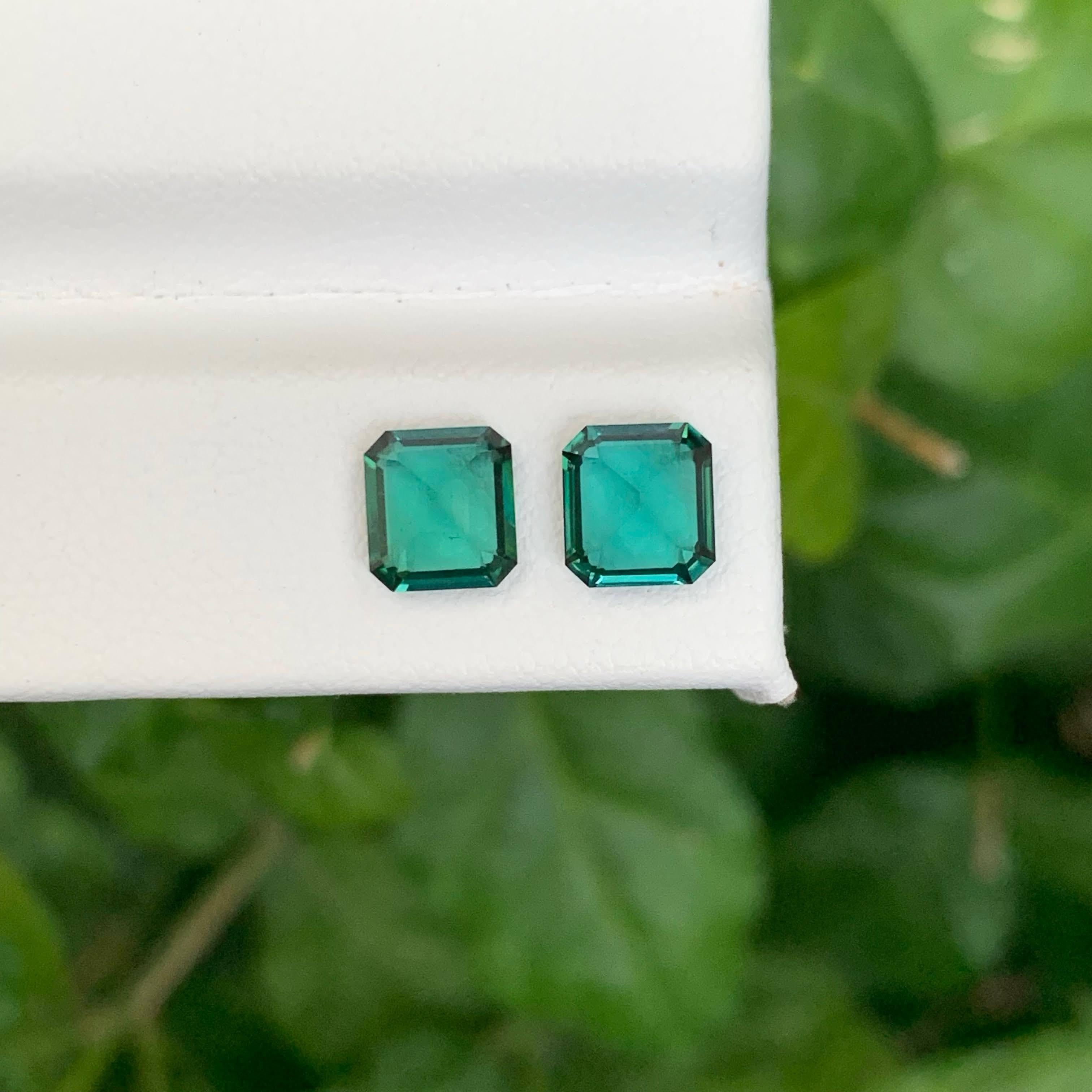 Moderne 2.10 Carat Natural Loose Lagoon Blue Tourmaline Pair Faceted Afghan Gemstone (pierre précieuse afghane) en vente