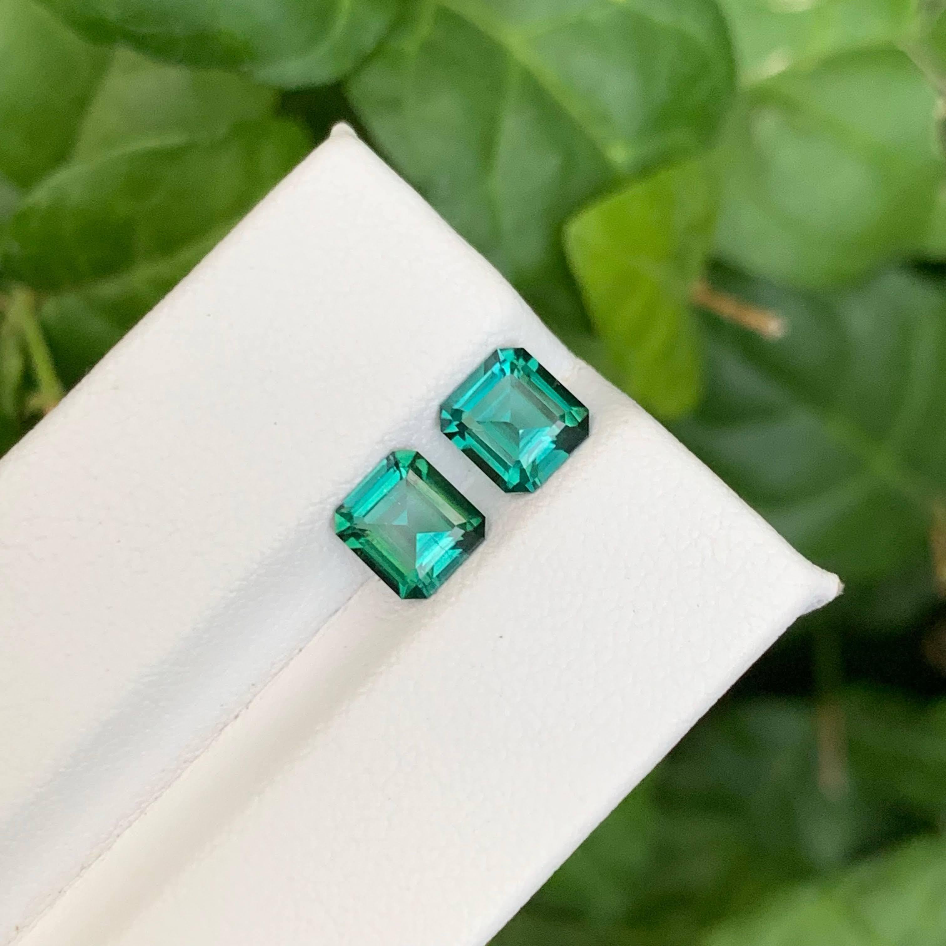 2.10 Carat Natural Loose Lagoon Blue Tourmaline Pair Faceted Afghan Gemstone (pierre précieuse afghane) Neuf - En vente à Bangkok, TH