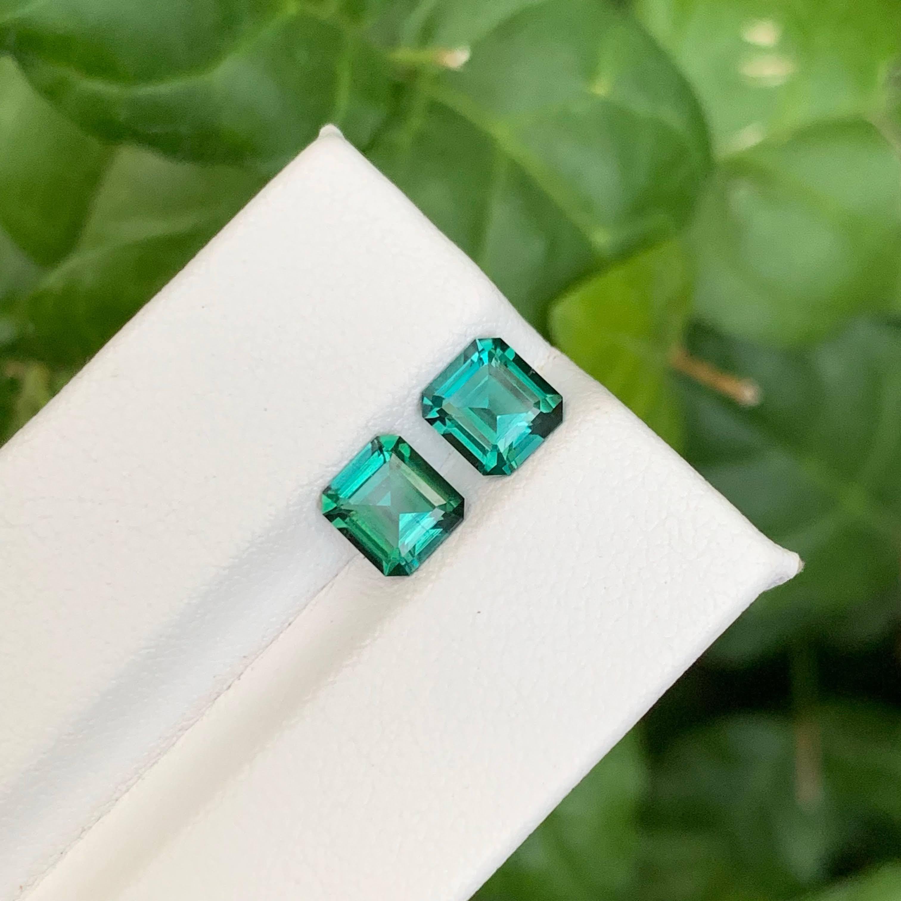 2.10 Carat Natural Loose Lagoon Blue Tourmaline Pair Faceted Afghan Gemstone (pierre précieuse afghane) Unisexe en vente