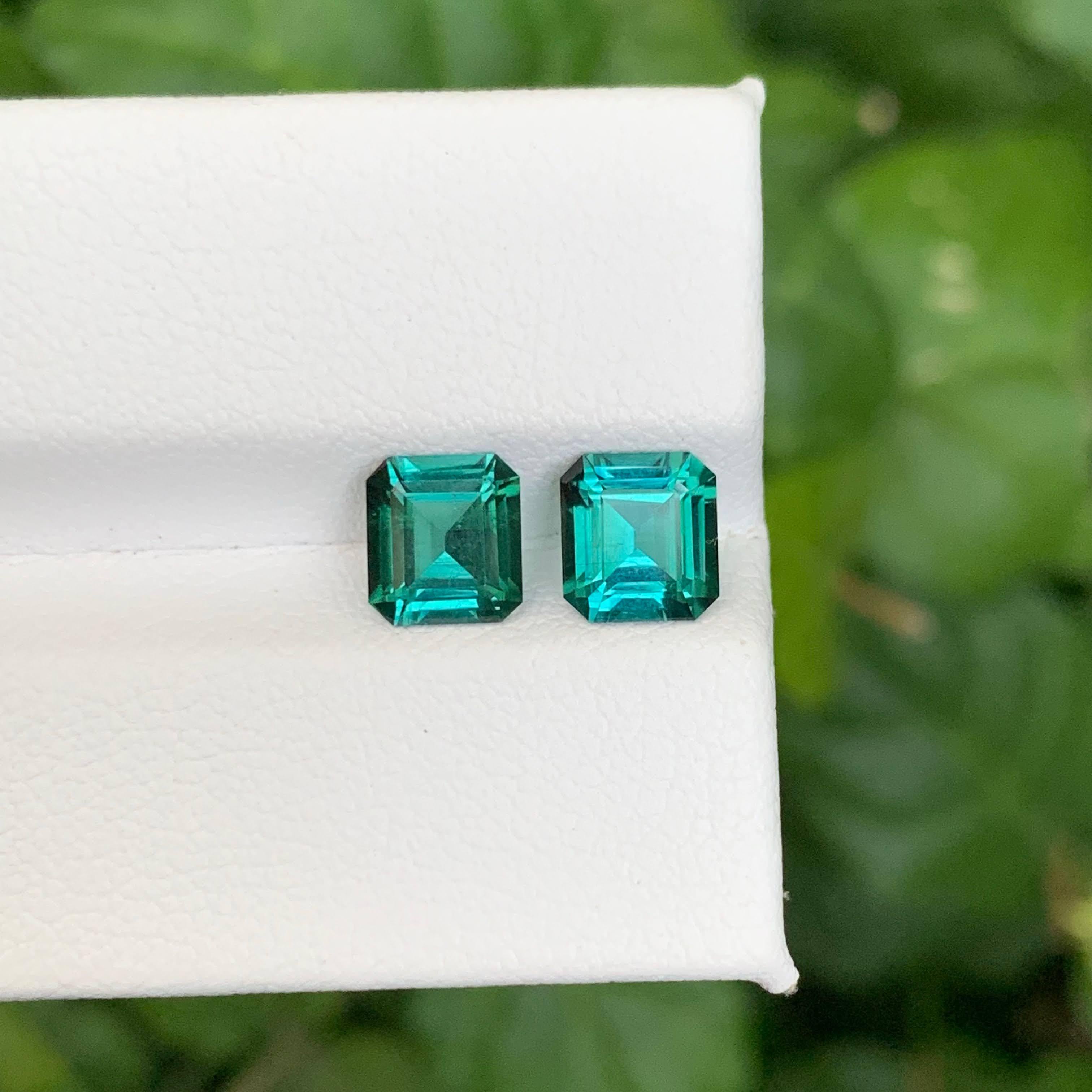 2.10 Carat Natural Loose Lagoon Blue Tourmaline Pair Faceted Afghan Gemstone (pierre précieuse afghane) en vente 3