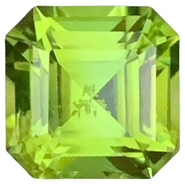 2.10 Carat Natural Loose Green Peridot Asscher Shape Gemstone For Ring (Peridot vert en forme d'anneau) en vente