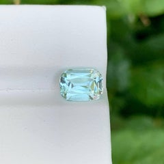 2.10 Carat Natural Loose Light Blue Aquamarine Cushion Cut Pakistani Gemstone