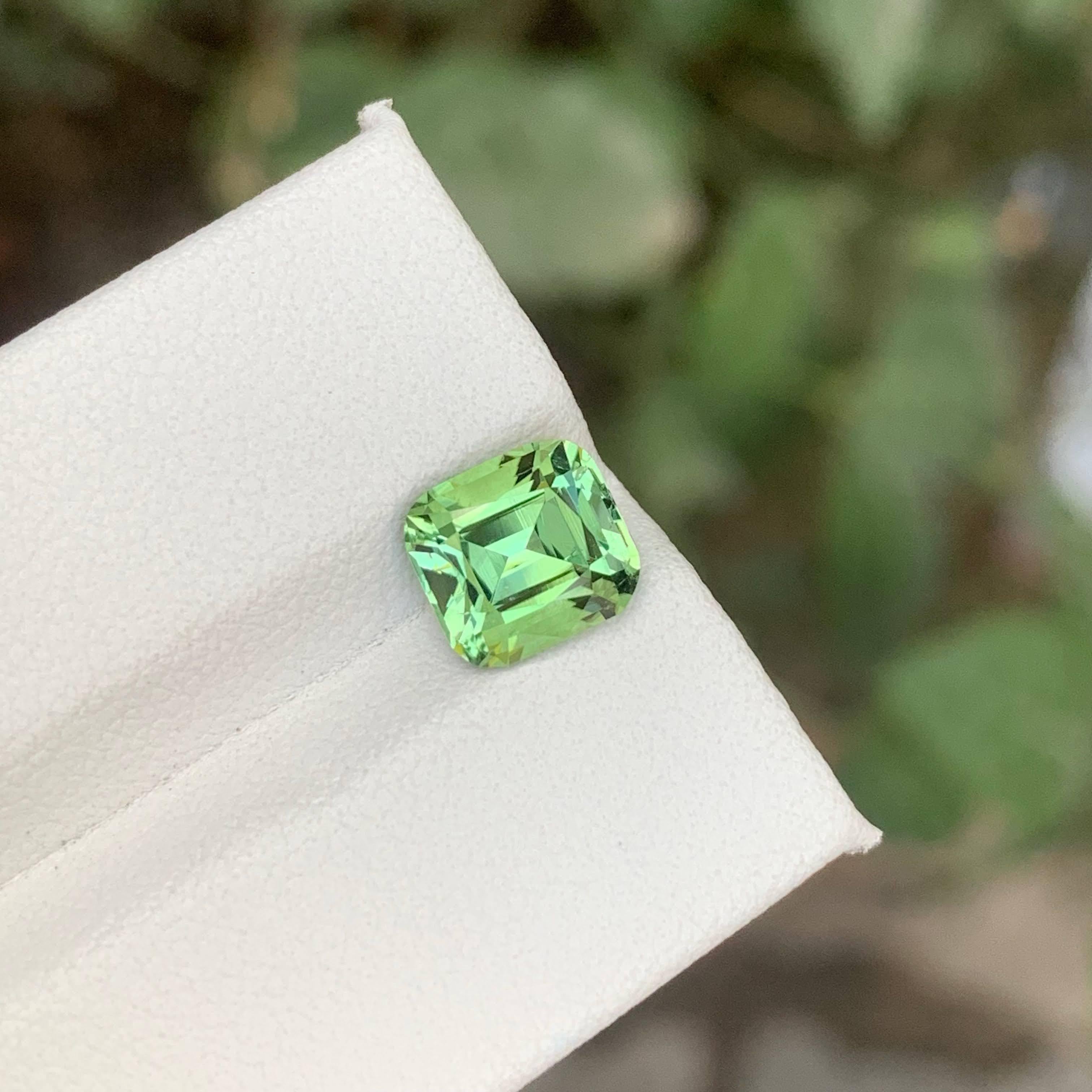 2.10 Carat Natural Loose Mint Green Tourmaline Stone Cushion Cut Afghan Gemstone (pierre précieuse afghane) en vente 4