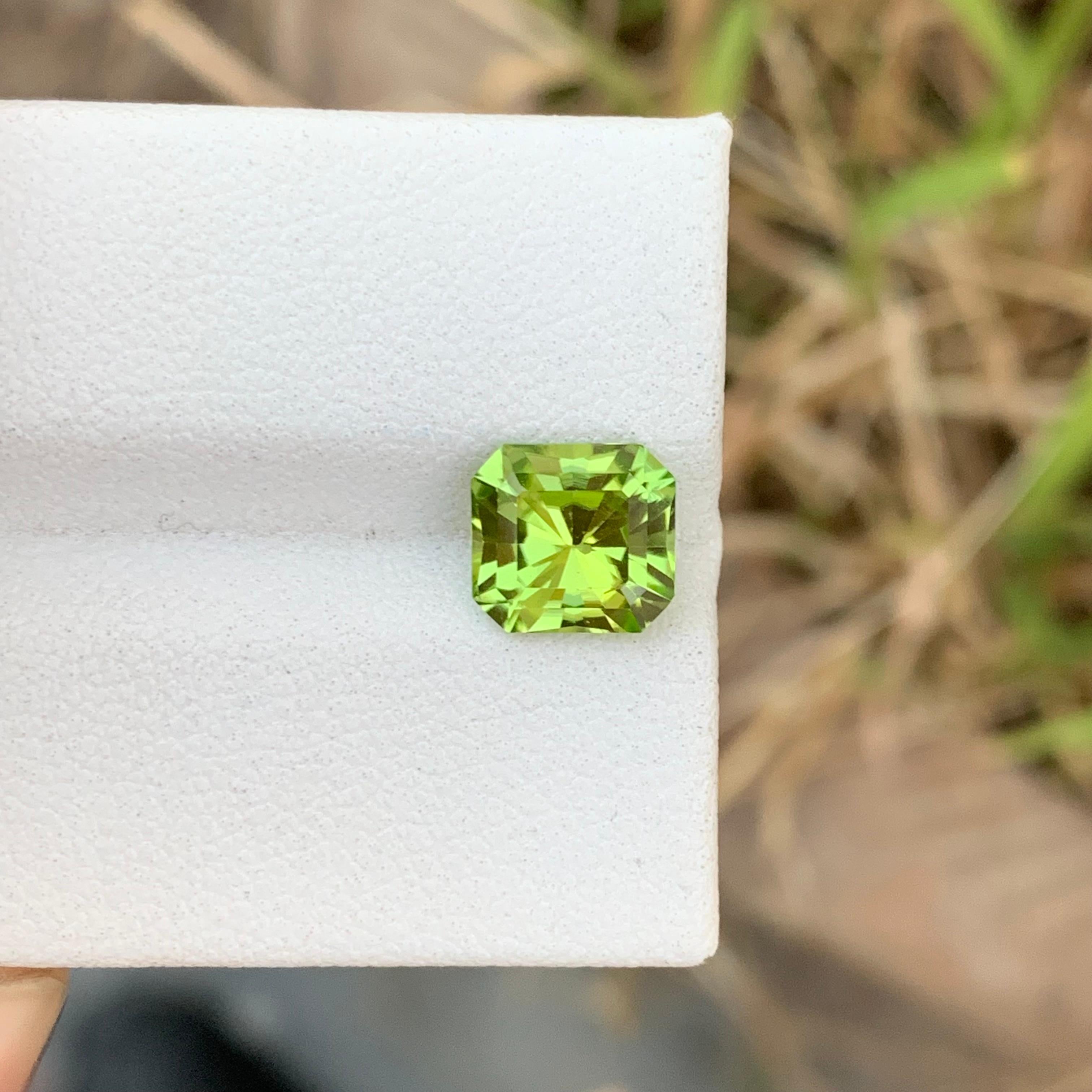 Emerald Cut 2.10 Carat Natural Loose Peridot Emerald Shape Gem From Earth Mine  For Sale