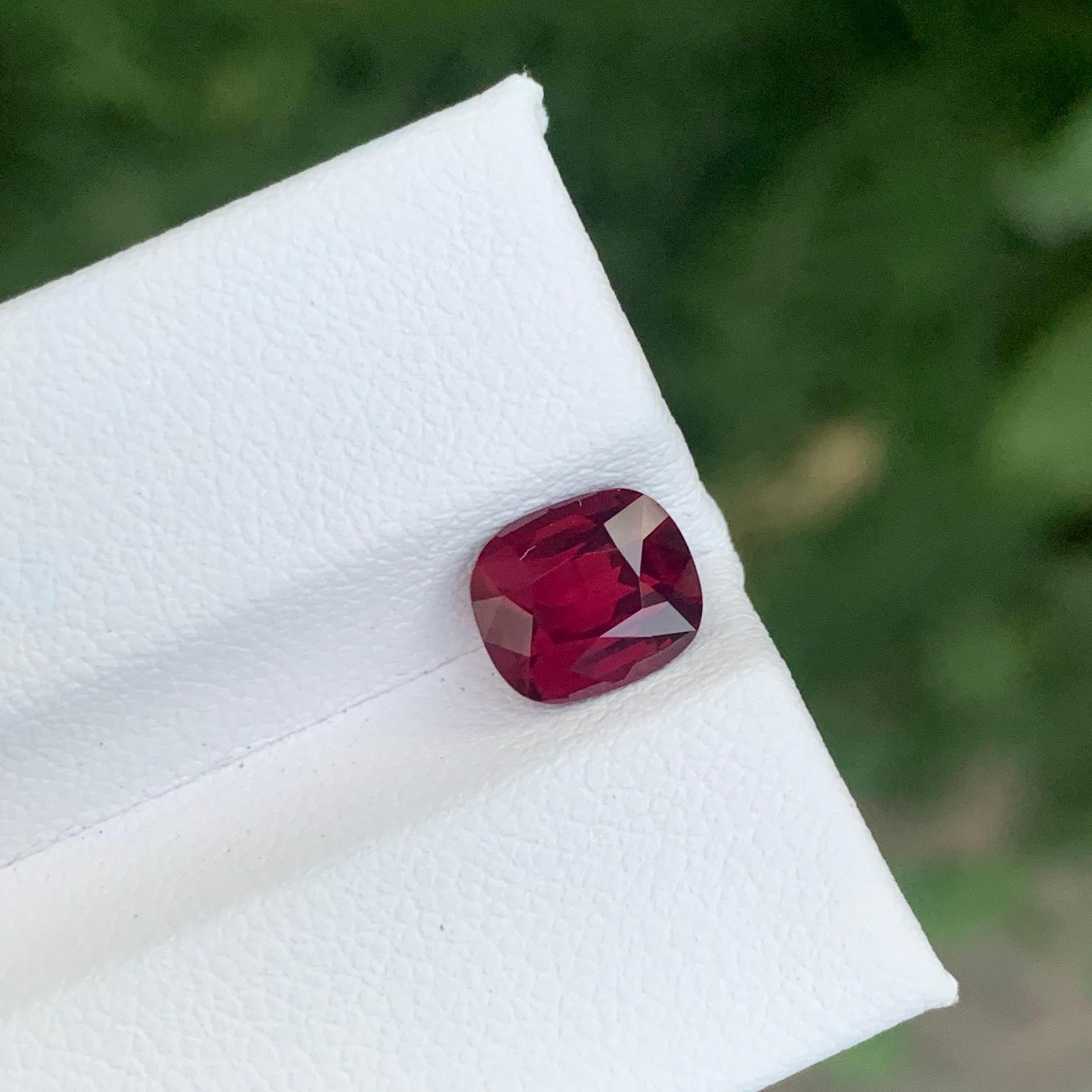 2.10 Carat Natural Loose Red Spinel Cushion Shape Gemstone For Sale 5