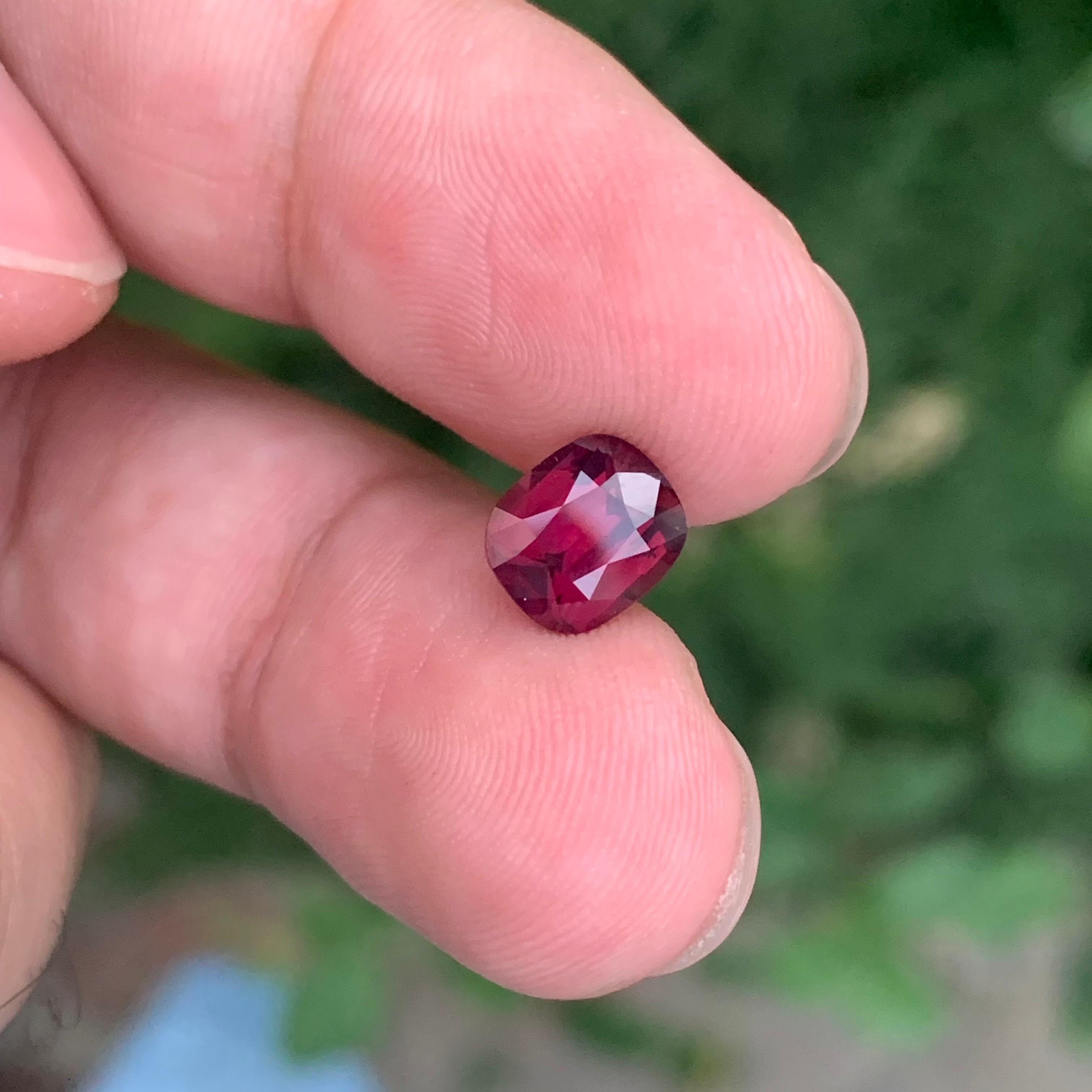 2.10 Carat Natural Loose Red Spinel Cushion Shape Gemstone For Sale 7