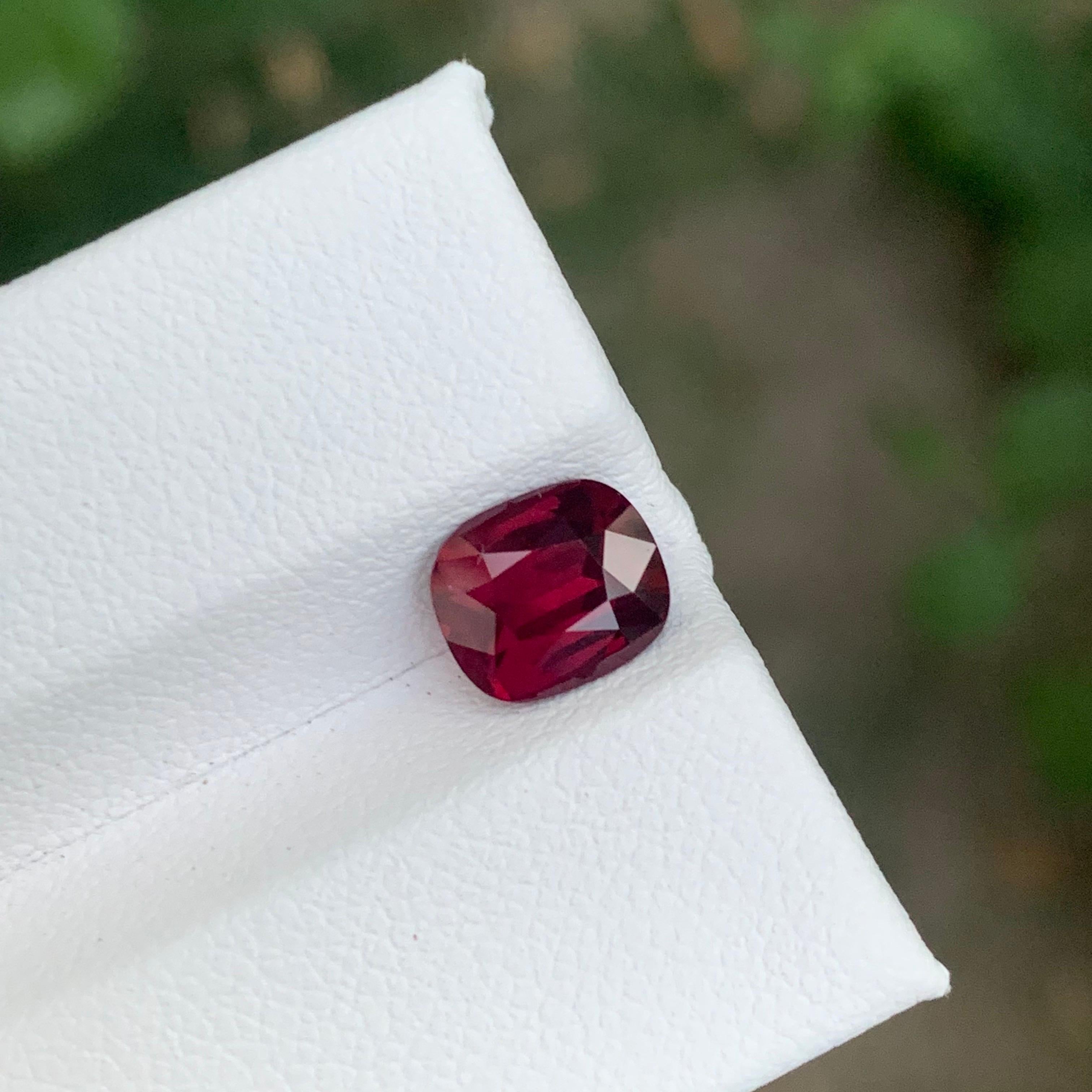 Cushion Cut 2.10 Carat Natural Loose Red Spinel Cushion Shape Gemstone For Sale