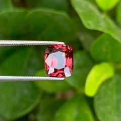 2.10 Carat Natural Loose Reddish Orange Spinel Cushion Cut Burmese Gemstone