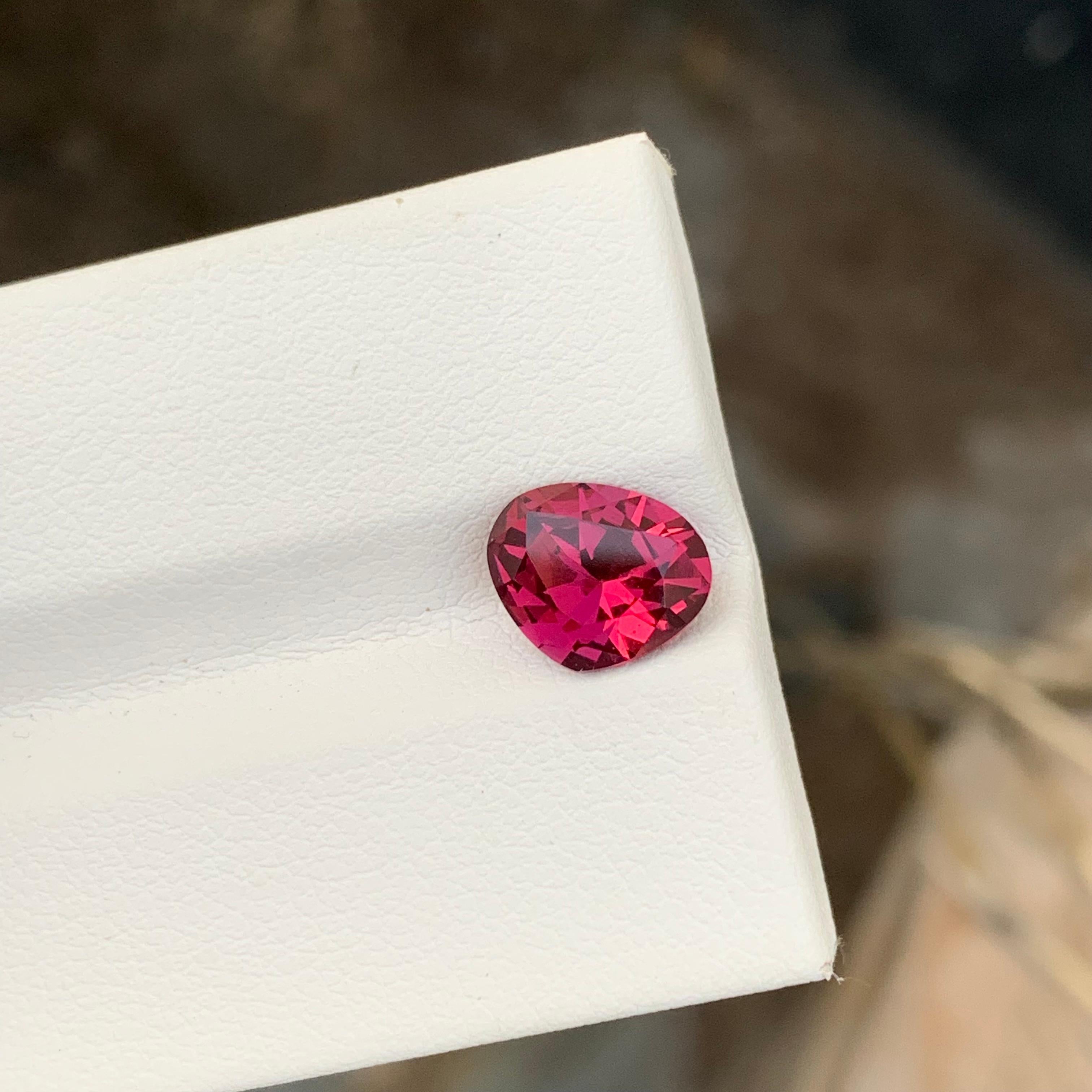 Loose Rhodolite Garnet
Weight: 2.10 Carats
Dimension: 7.4 x 9 x 4.6 Mm
Colour: Red
Origin: Africa
Treatment: Non
Shape : Trillion 

Rhodolite garnet, a gemstone celebrated for its enchanting reddish-purple hues, occupies a special place in the realm