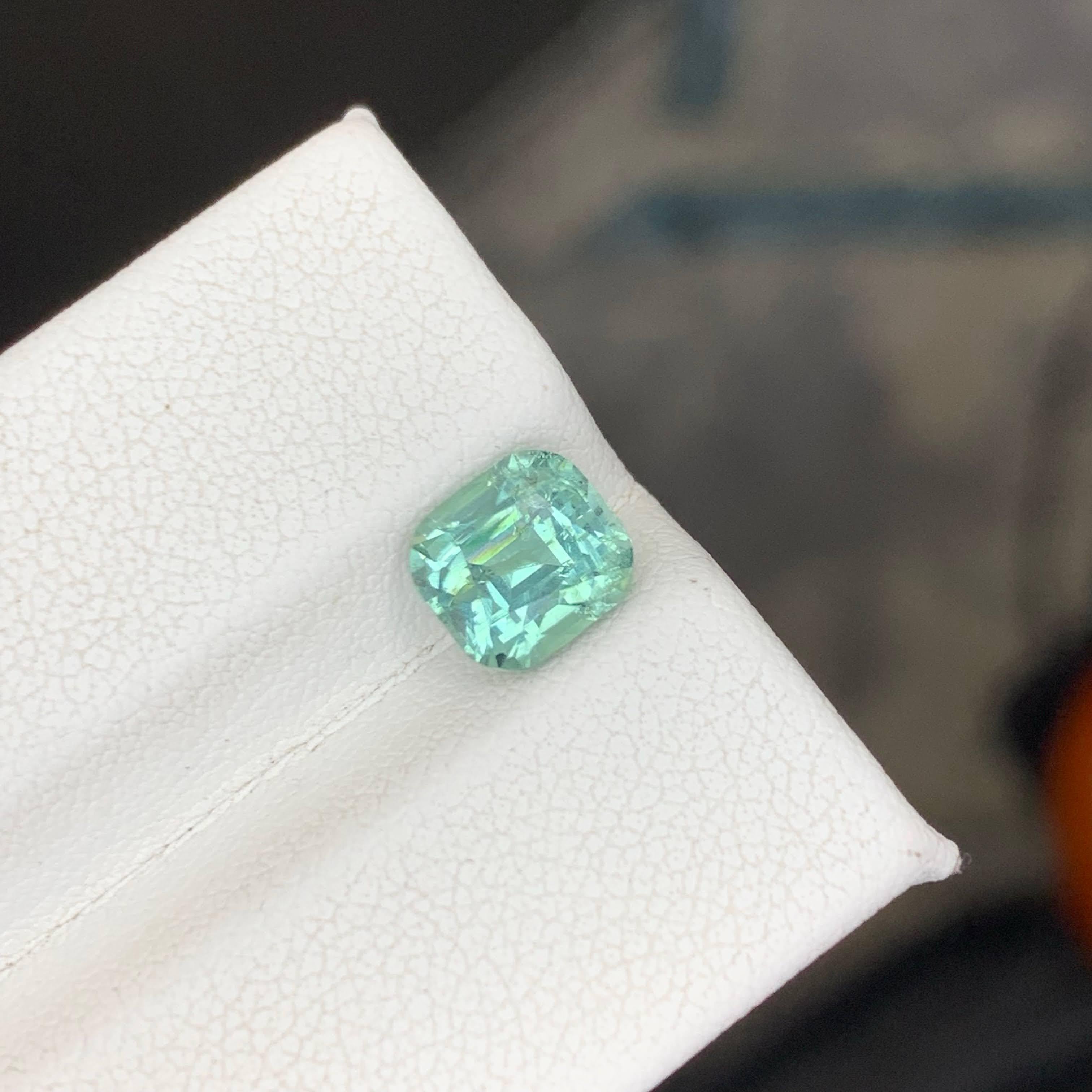 2.10 Carat Natural Loose Sea Foam Color Tourmaline Cushion Cut Afghan Gemstone (pierre précieuse afghane) Neuf - En vente à Bangkok, TH