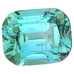 2.10 Carat Natural Loose Seafoam Tourmaline Cushion Shape Gem For Jewellery
