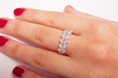 2.10 Carat Oval Brilliant Cut Diamond Band in 14K White Gold