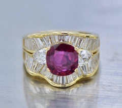 2.10 Carat Ruby, Diamond and Gold Ring