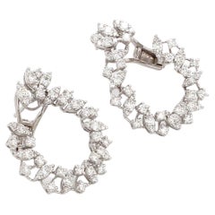 Boucles d'oreilles en diamant de 2,10 carats, pureté SI, couleur HI, en or blanc 18 carats.