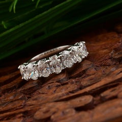 2.10 Carat SI//H Oval Diamond Seven Stone Ring 18 Karat White Gold Fine Jewelry