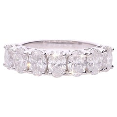 2.10 Carat SI//H Oval Diamond Seven Stone Ring 18 Karat White Gold Fine Jewelry (bague à sept pierres en or blanc)