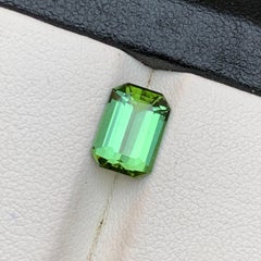 2.10 Carat Vibrant Green Natural Tourmaline Emerald Cut Loose Gemstone for Ring
