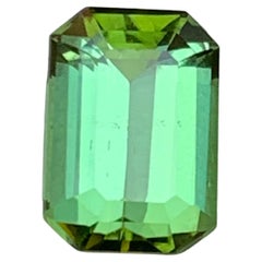 2.10 Carat Vibrant Green Natural Tourmaline Emerald Cut Loose Gemstone for Ring