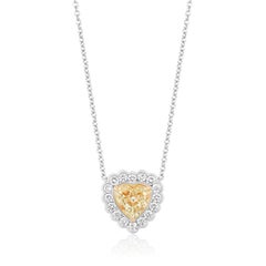 2.10 Carat Yellow Diamond Heart Shape Pendant