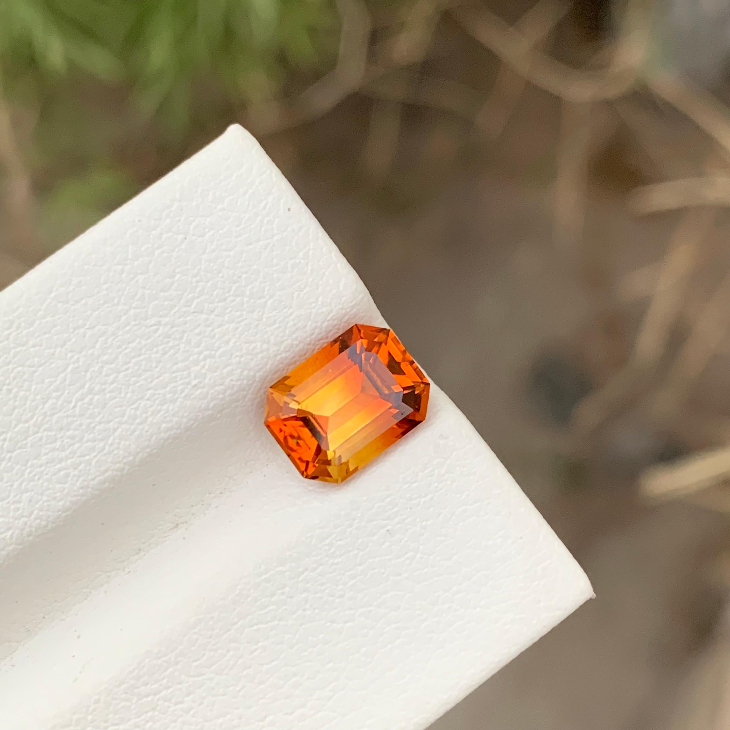 2,10 carati di gemma citrina di Madeira a forma di smeraldo per la creazione di gioielli In condizioni Nuovo in vendita a Peshawar, PK