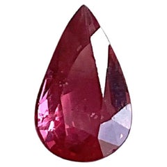 2,10 Karat Orangish Red Ruby Mosambik No-heat Pear Cut Stone Natürlicher Edelstein